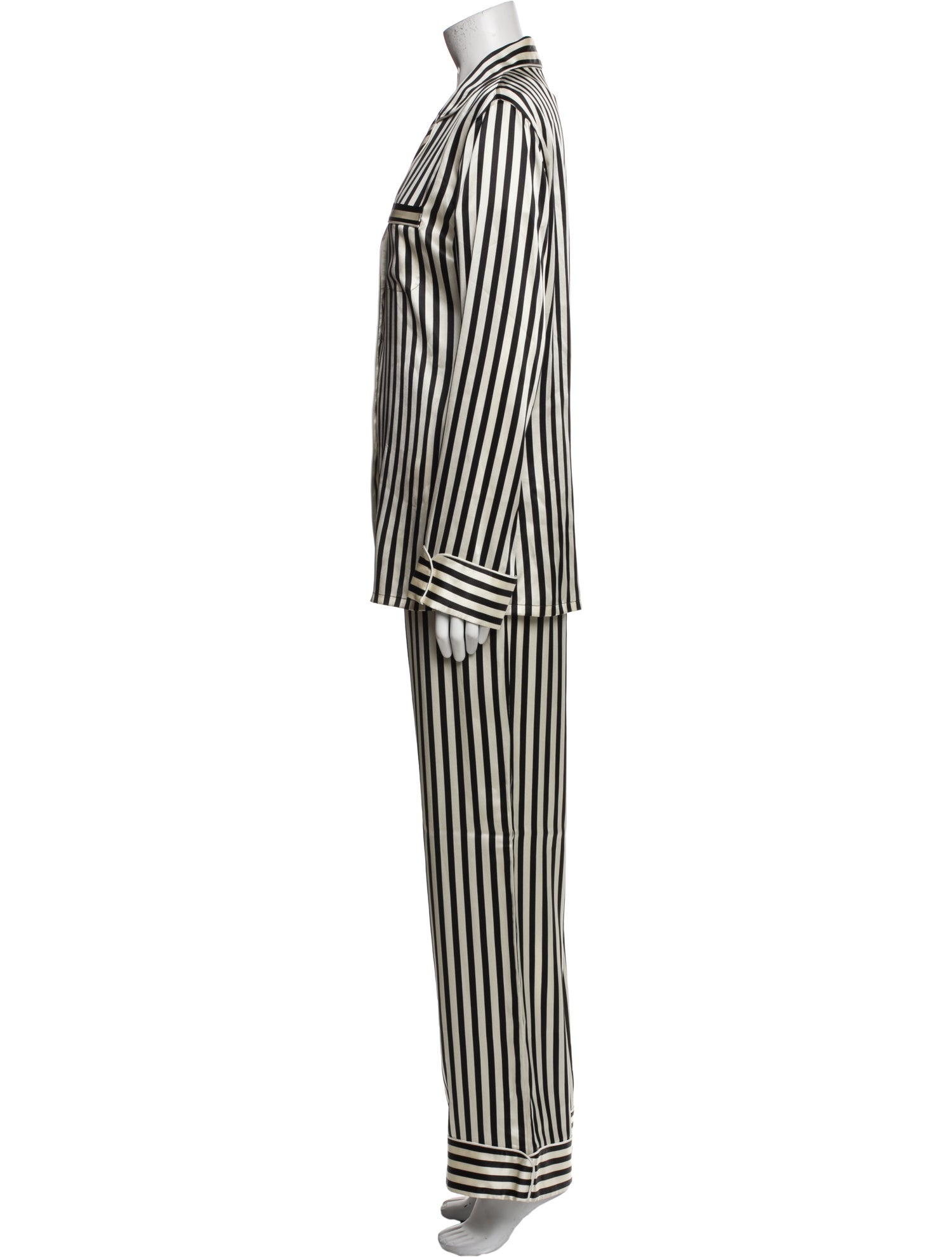 Olivia von Halle Silk Striped Pant Set w/ Tags
