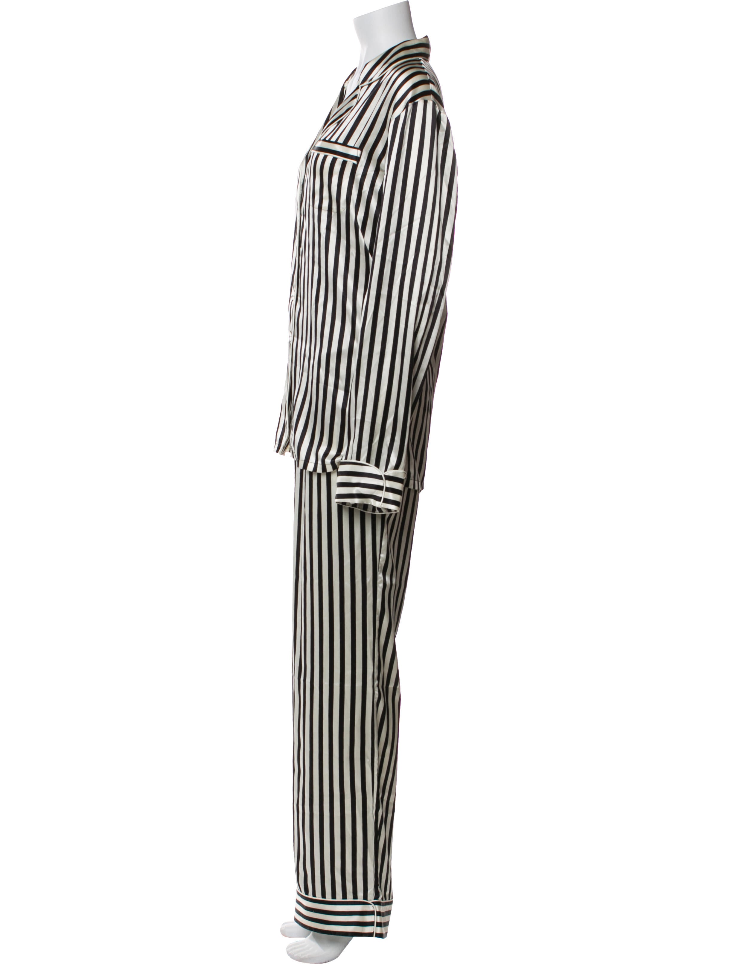 Olivia von Halle Silk Striped Pant Set