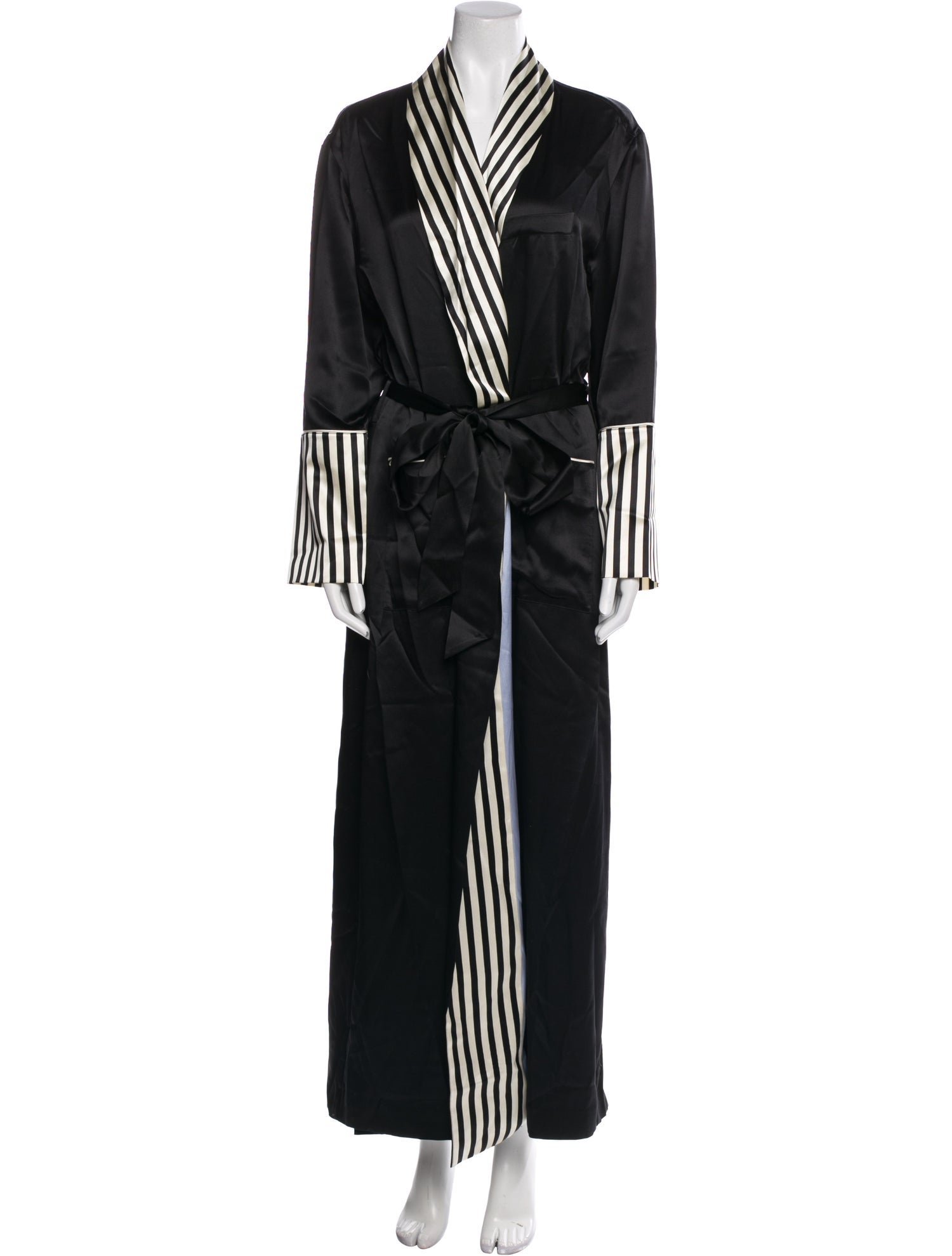 Olivia von Halle Silk Embroidered Accent Robe