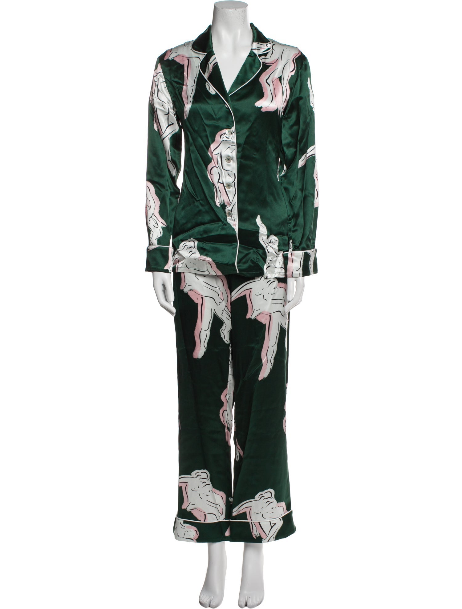 Olivia von Halle Silk Printed Pant Set