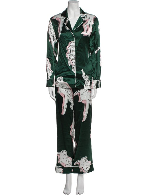 Olivia von Halle Silk Printed Pant Set