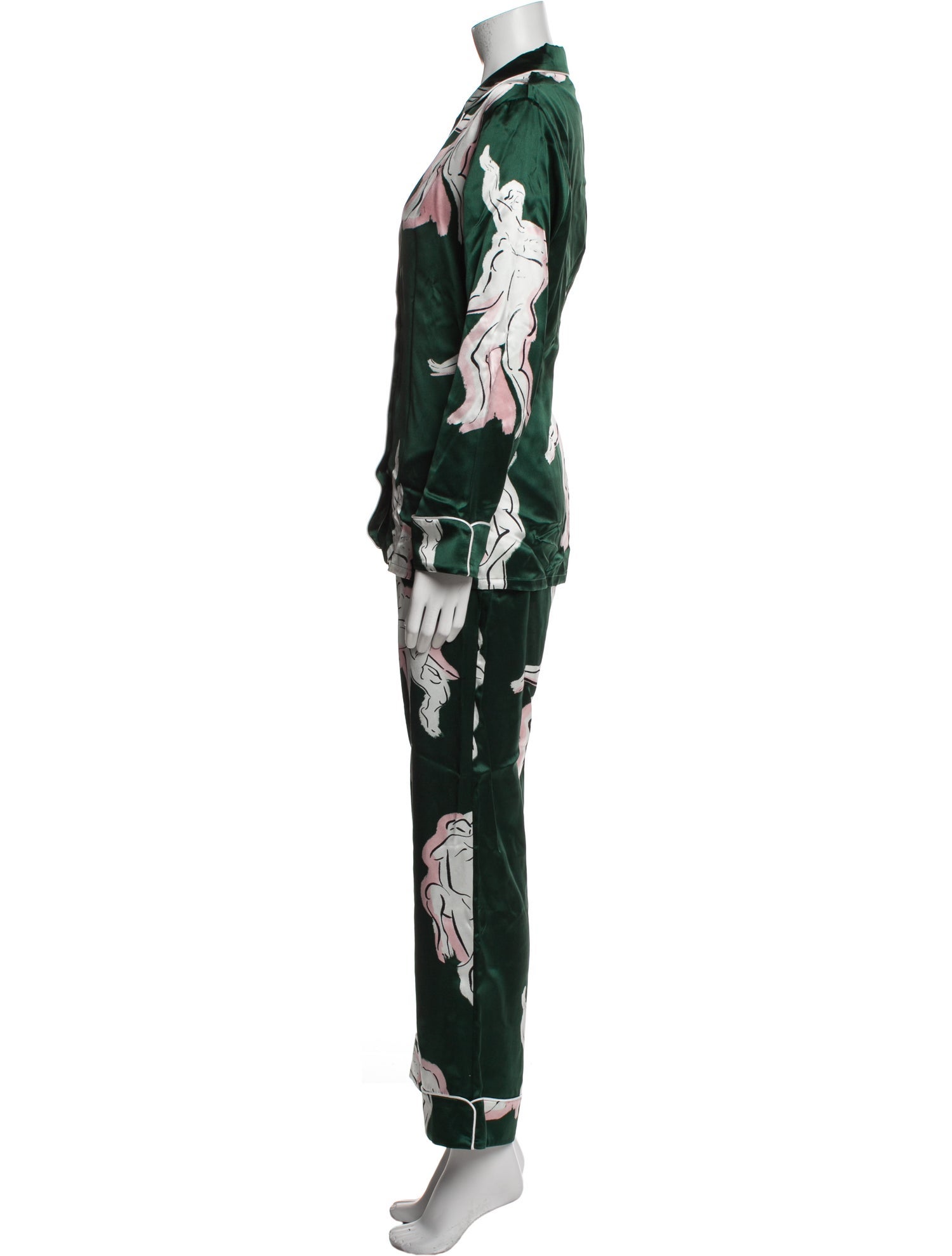 Olivia von Halle Silk Printed Pant Set