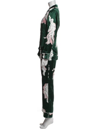 Olivia von Halle Silk Printed Pant Set