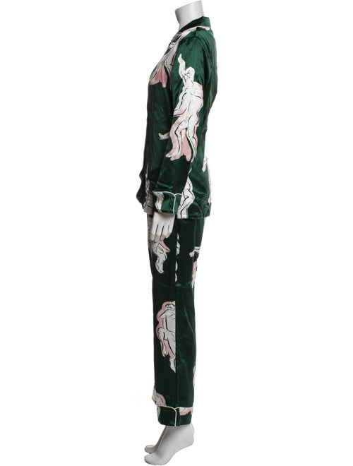 Olivia von Halle Silk Printed Pant Set