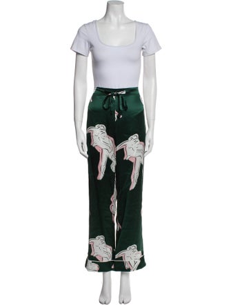 Olivia von Halle Silk Printed Pant Set