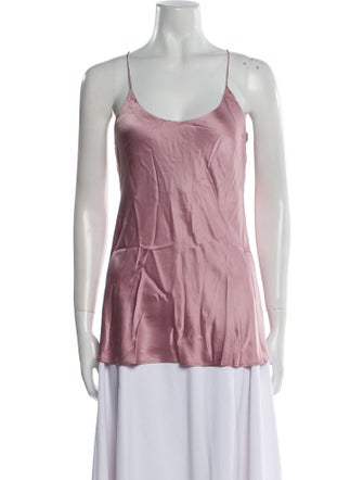 Olivia von Halle Silk Scoop Neck Top