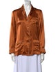 Olivia von Halle Silk Long Sleeve Button-Up Top