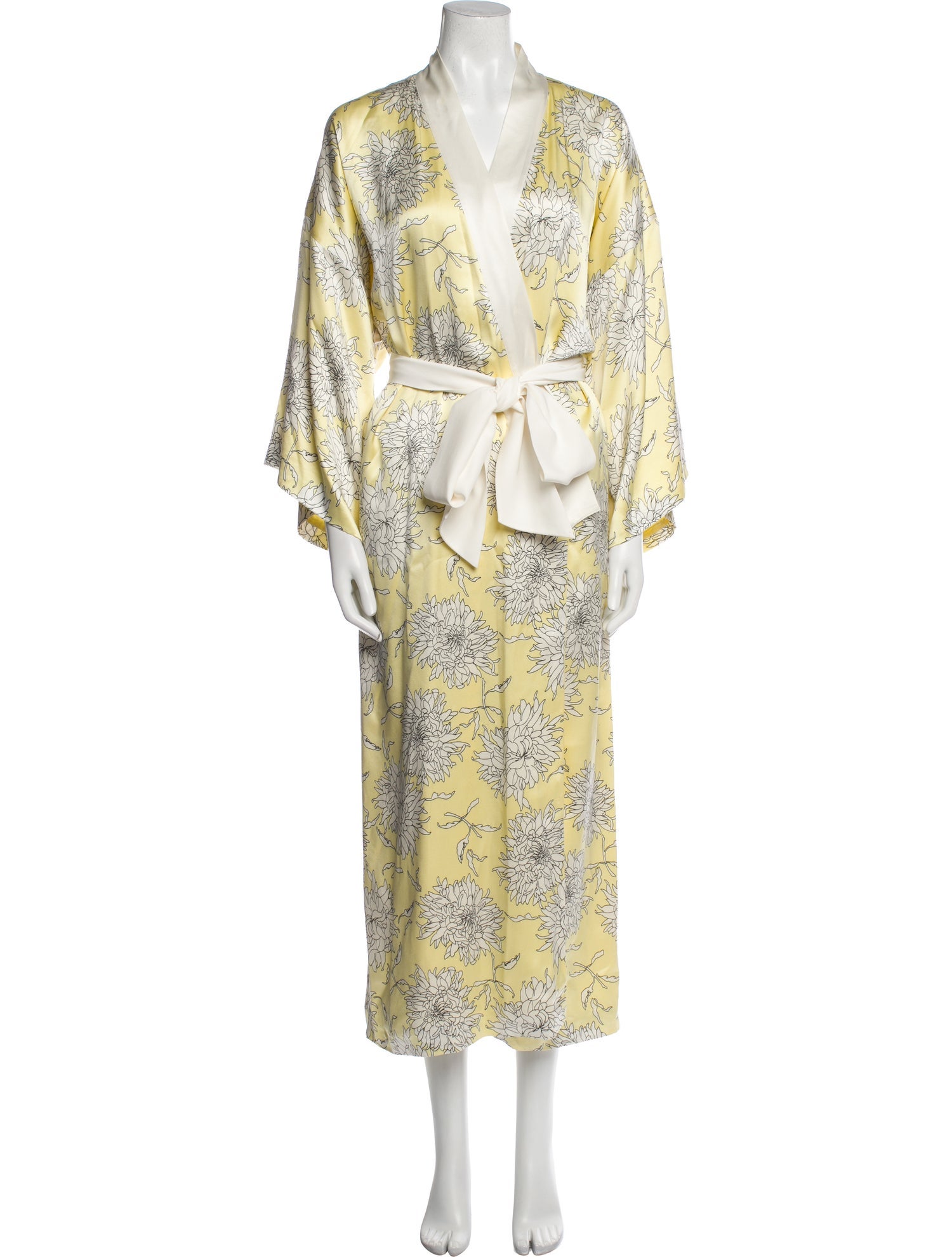 Olivia von Halle Silk Floral Print Robe
