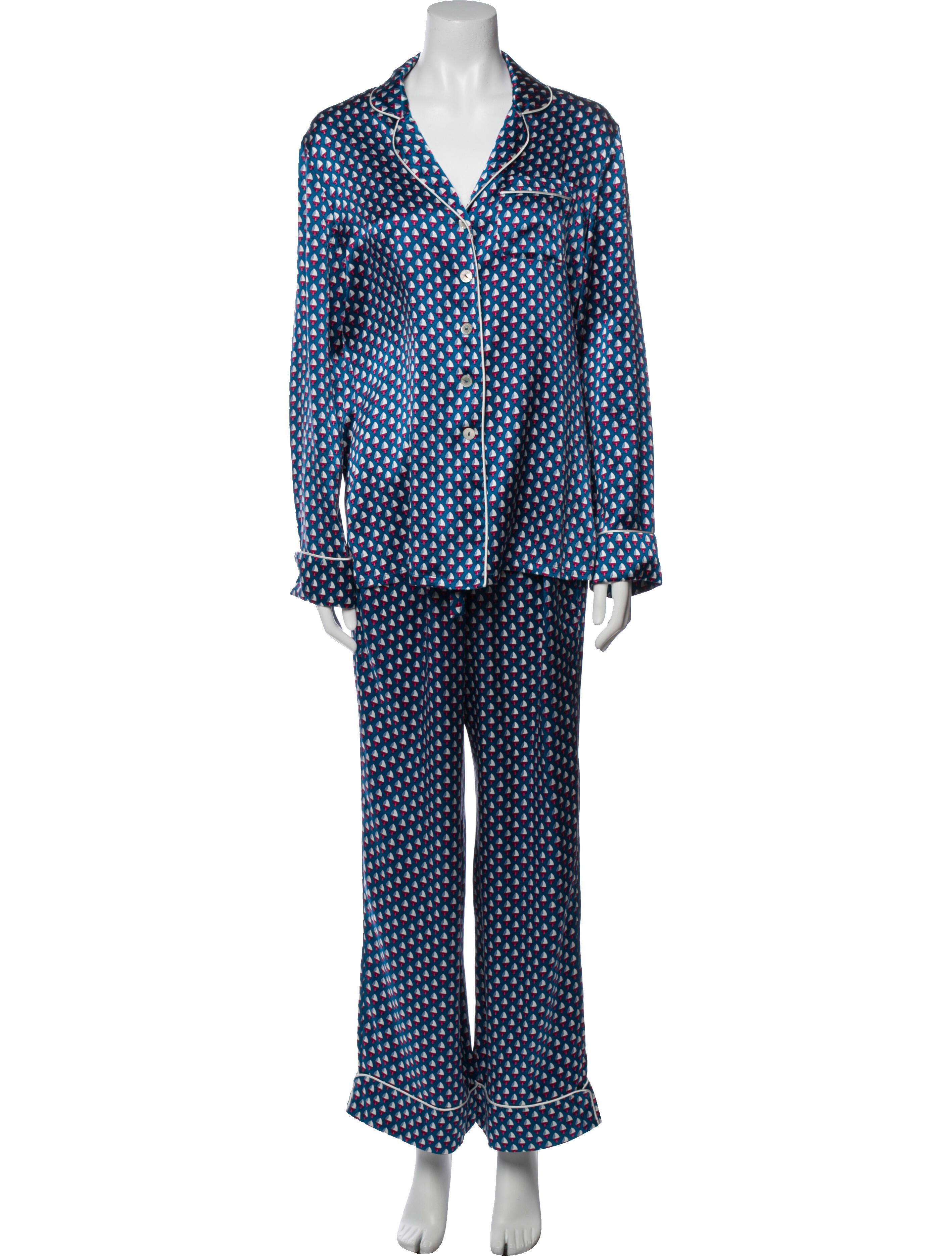 Olivia von Halle Silk Printed Pant Set