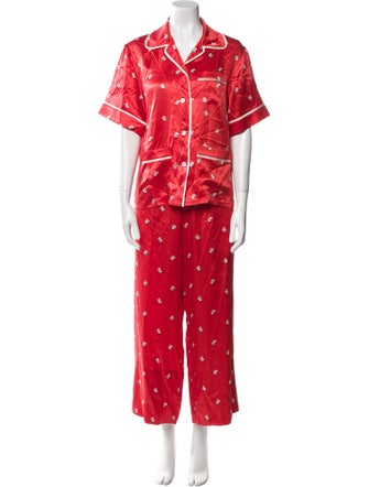 Olivia von Halle Silk Printed Pajamas