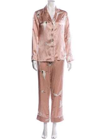 Olivia von Halle Silk Printed Pajamas