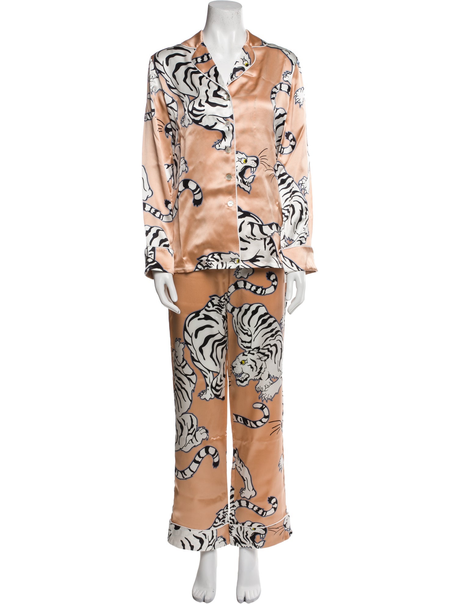 Olivia von Halle Silk Printed Set w/ Tags