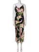 Olivia von Halle Floral Print Midi Length Dress