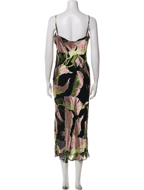 Olivia von Halle Floral Print Midi Length Dress