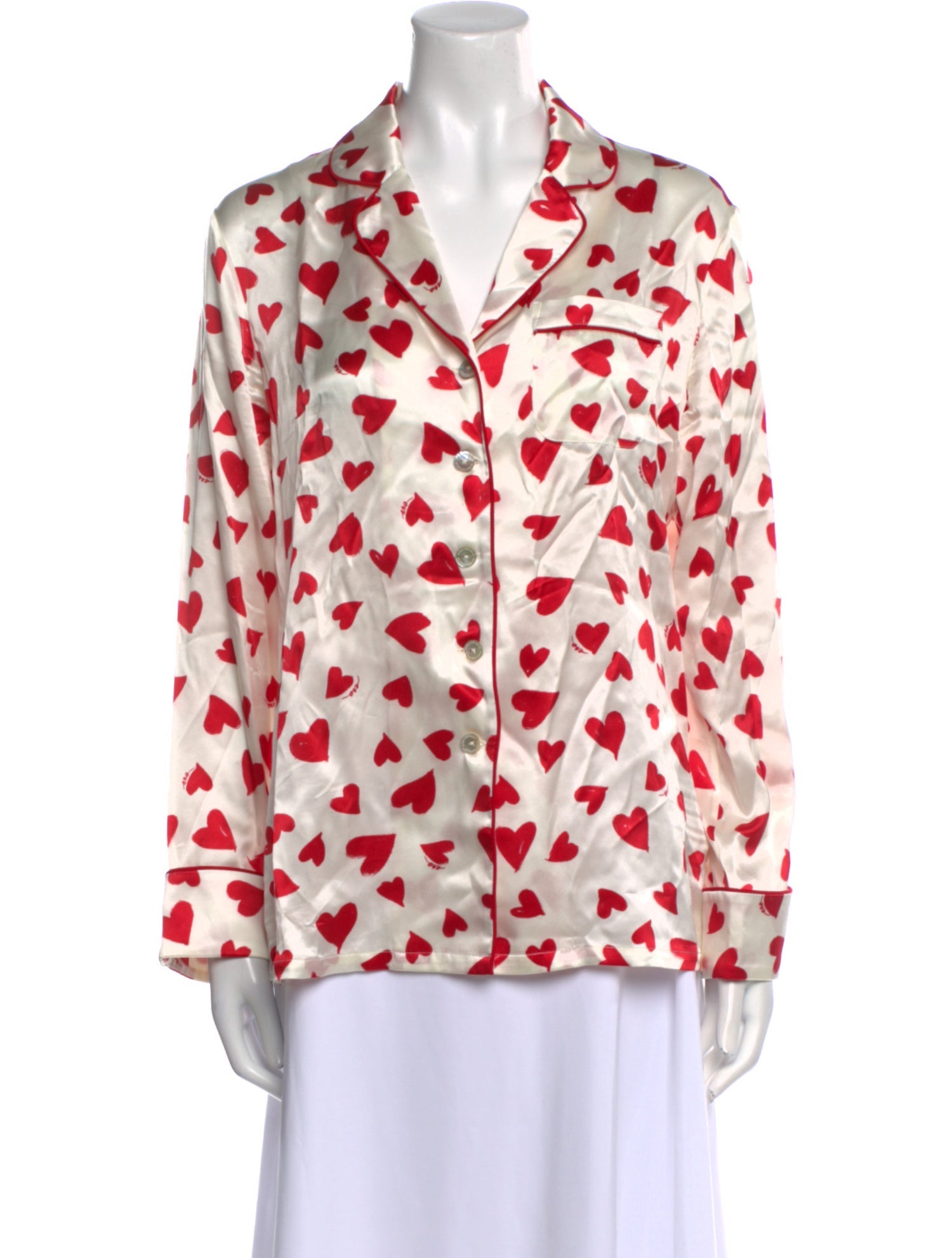 Olivia von Halle Silk Printed Blouse