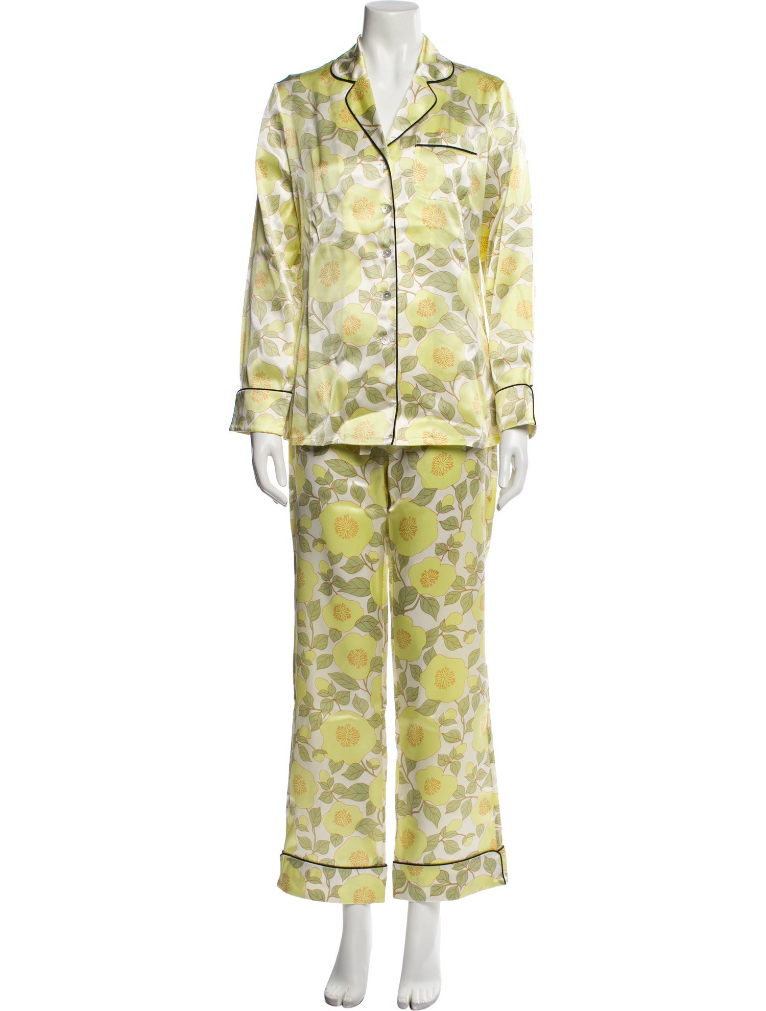Olivia von Halle Silk Printed Pajamas w/ Tags