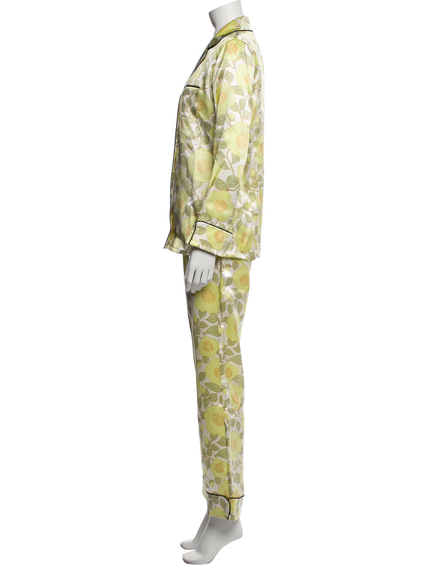 Olivia von Halle Silk Printed Pajamas w/ Tags