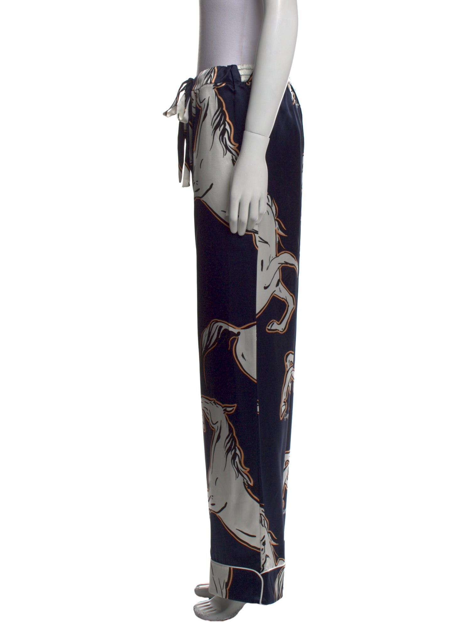 Olivia von Halle Silk Wide Leg Pants