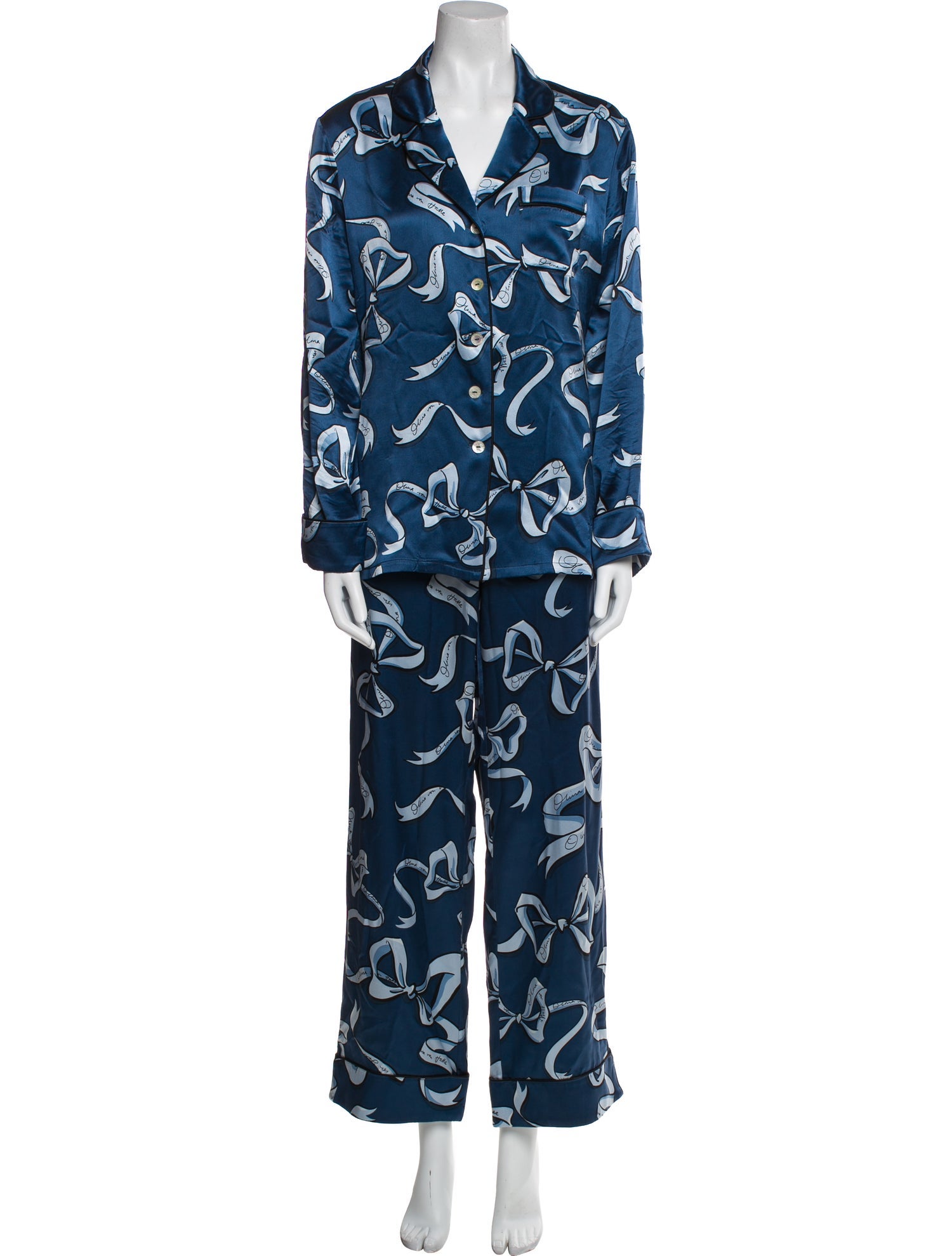 Olivia von Halle Silk Printed Pajamas