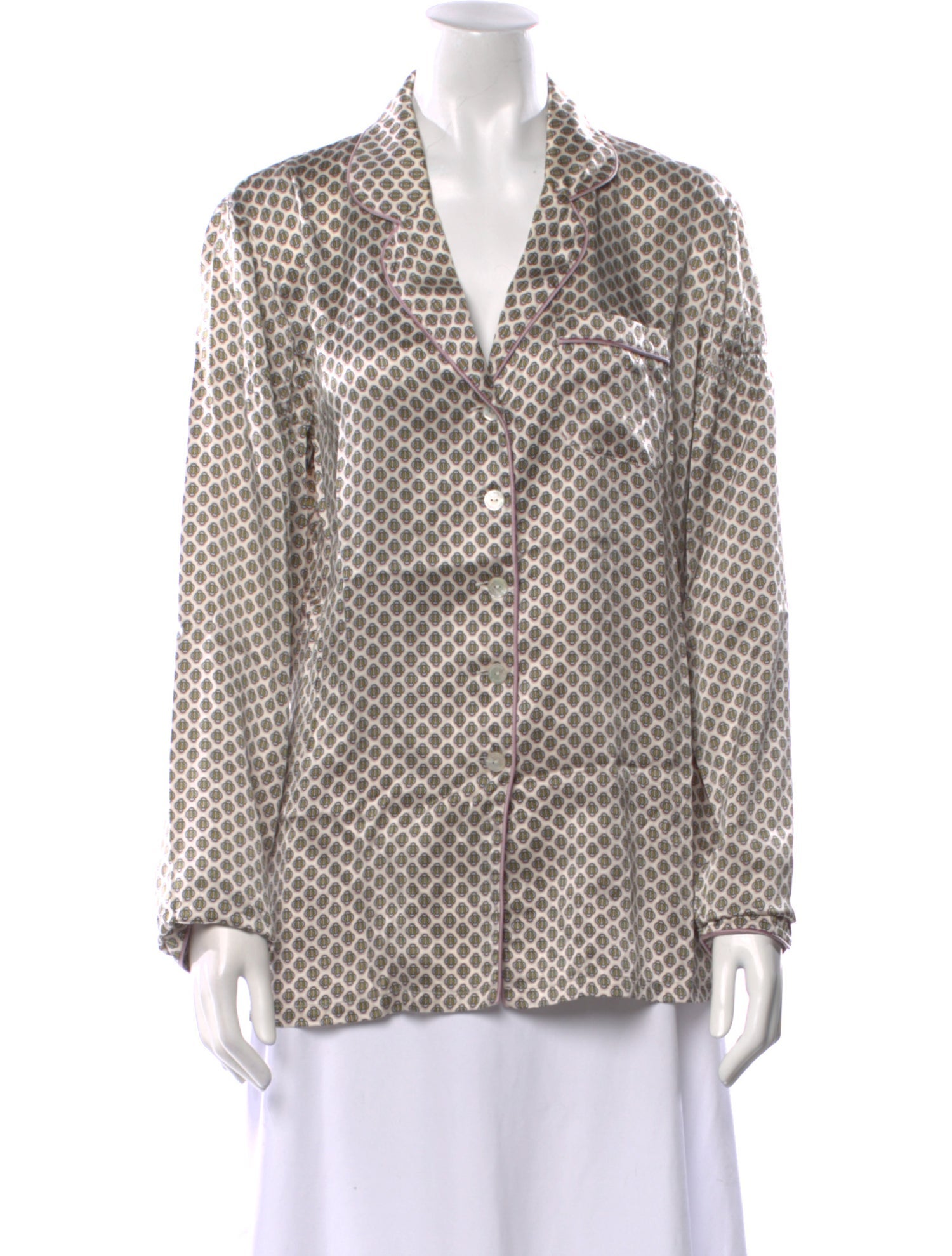 Olivia von Halle Silk Printed Blouse