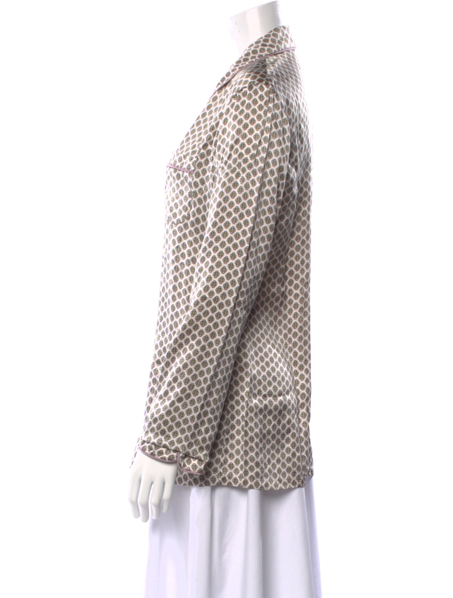 Olivia von Halle Silk Printed Blouse