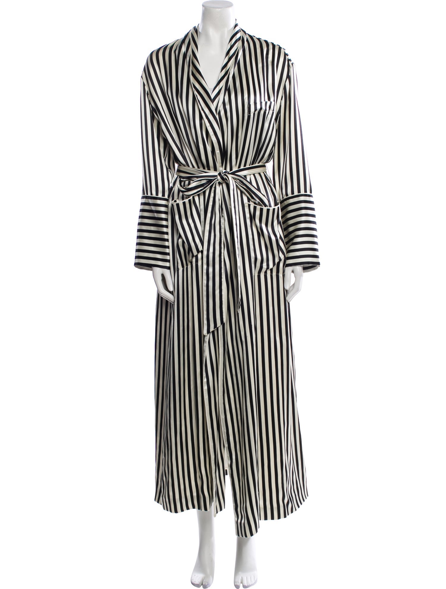 Olivia von Halle Silk Striped Robe