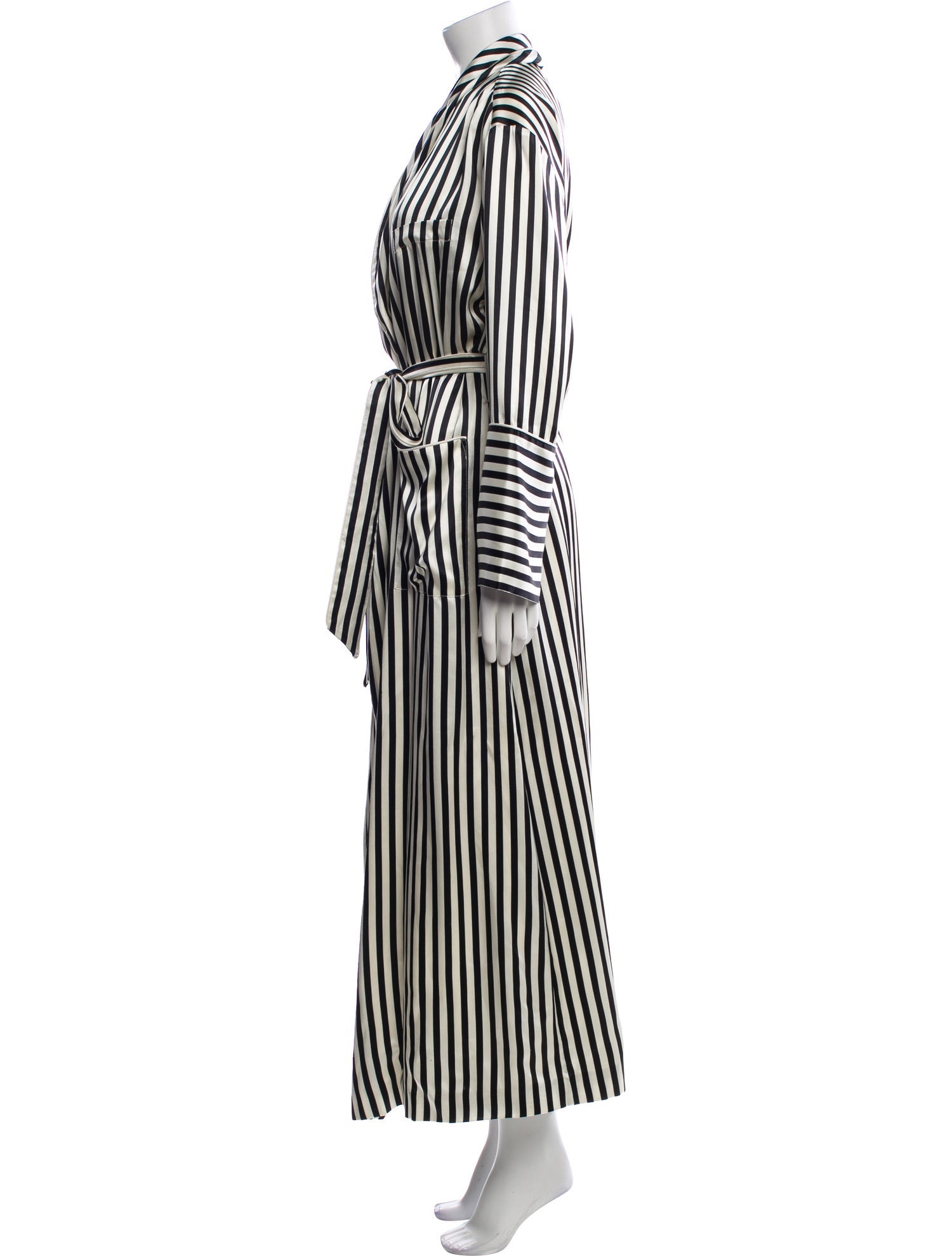 Olivia von Halle Silk Striped Robe