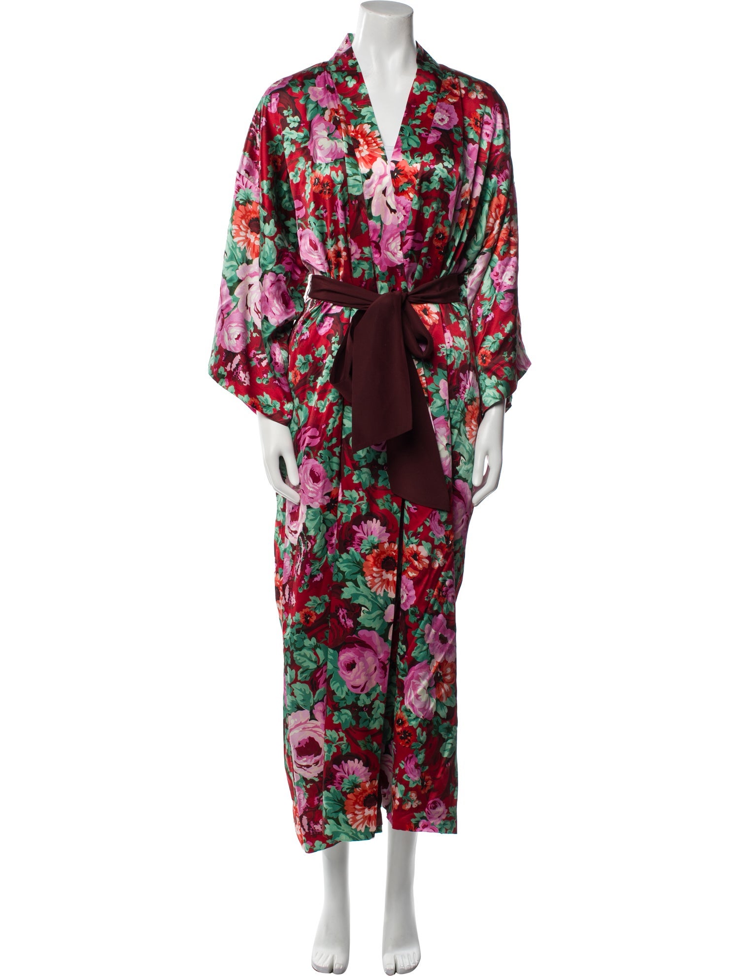 Olivia von Halle Silk Printed Robe w/ Tags