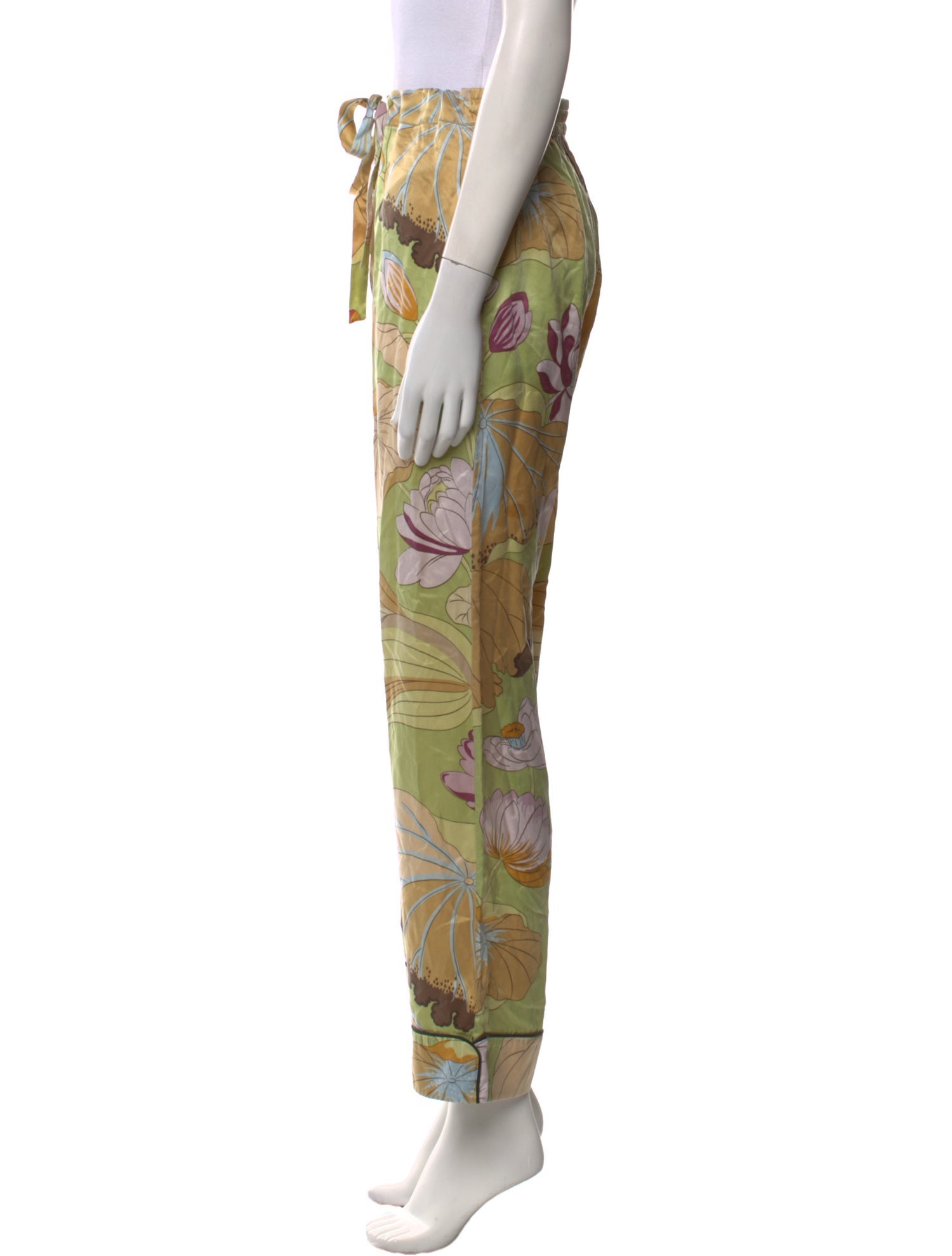 Olivia von Halle Silk Wide Leg Pants