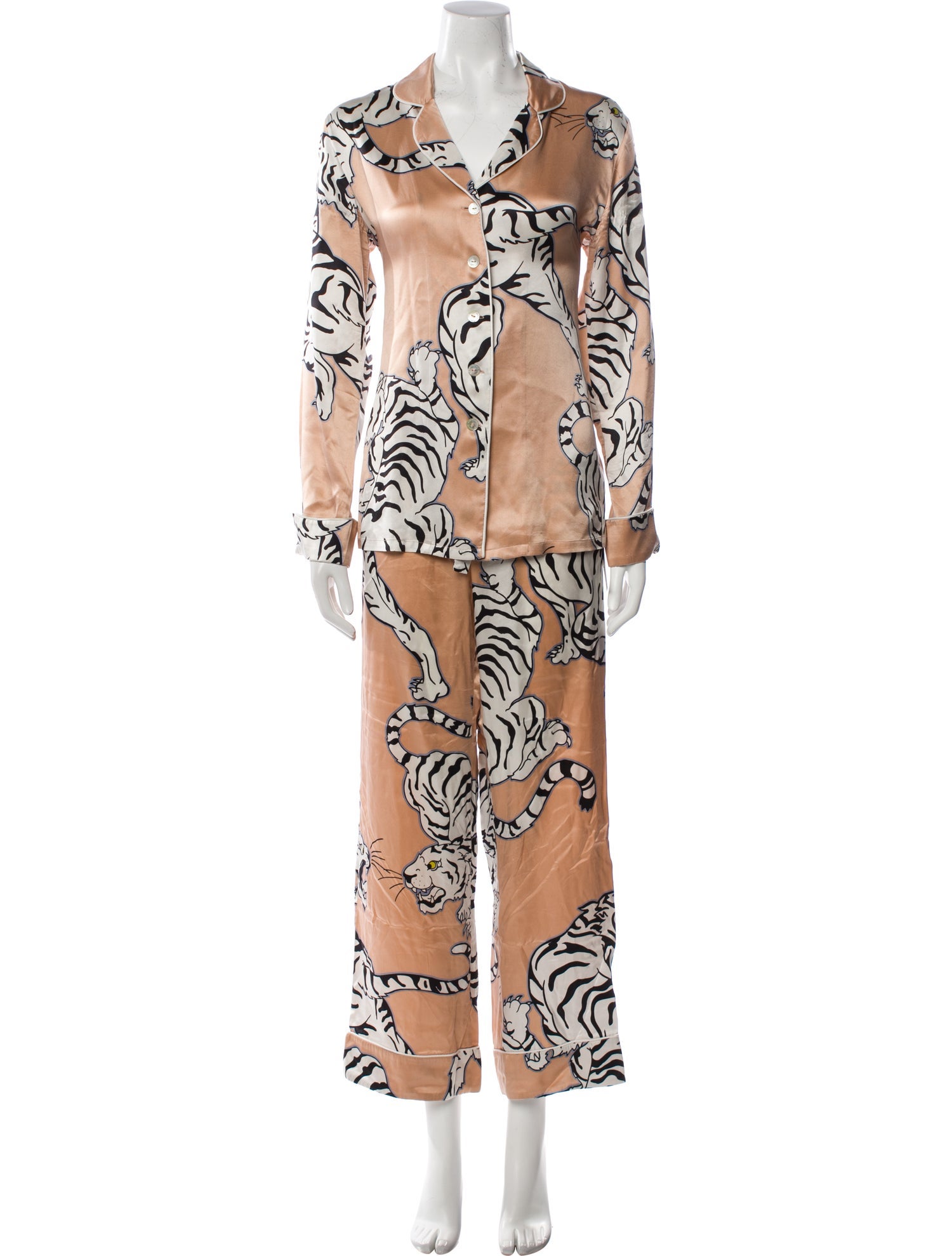 Olivia von Halle Silk Printed Pajamas