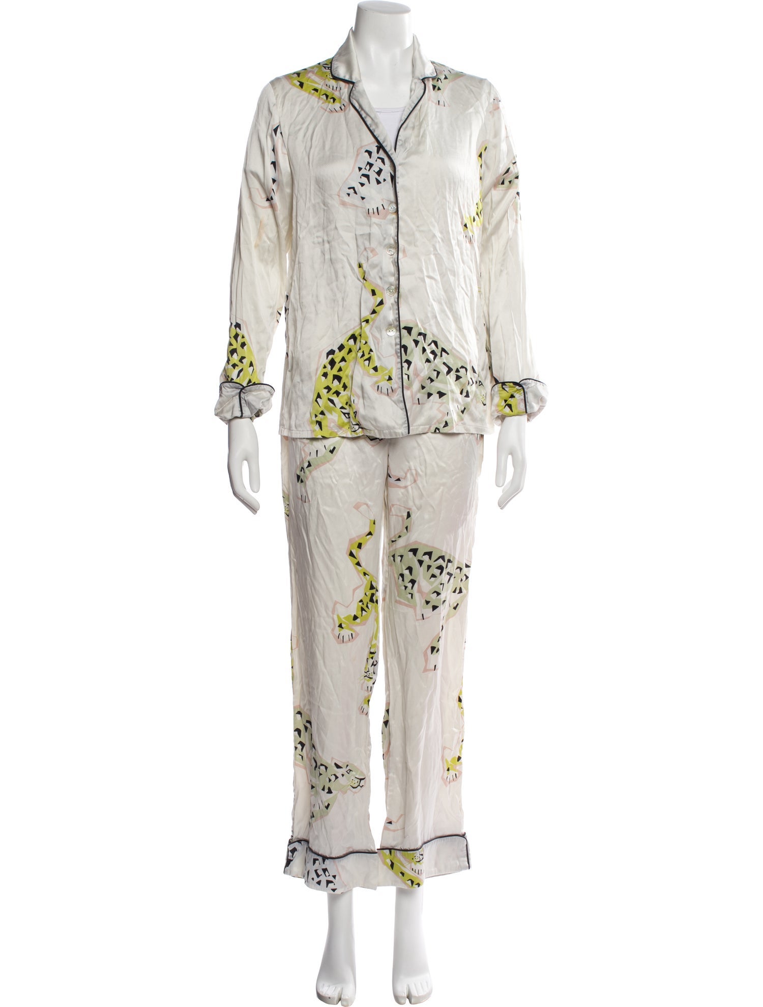 Olivia von Halle Silk Printed Pajamas