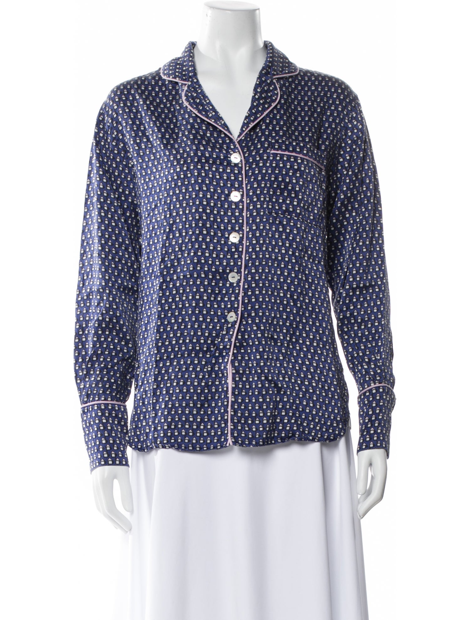 Olivia von Halle Silk Printed Pajamas