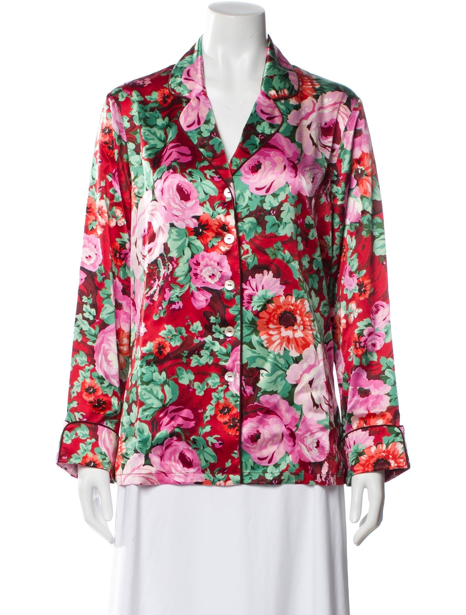 Olivia von Halle Silk Printed Pajamas w/ Tags