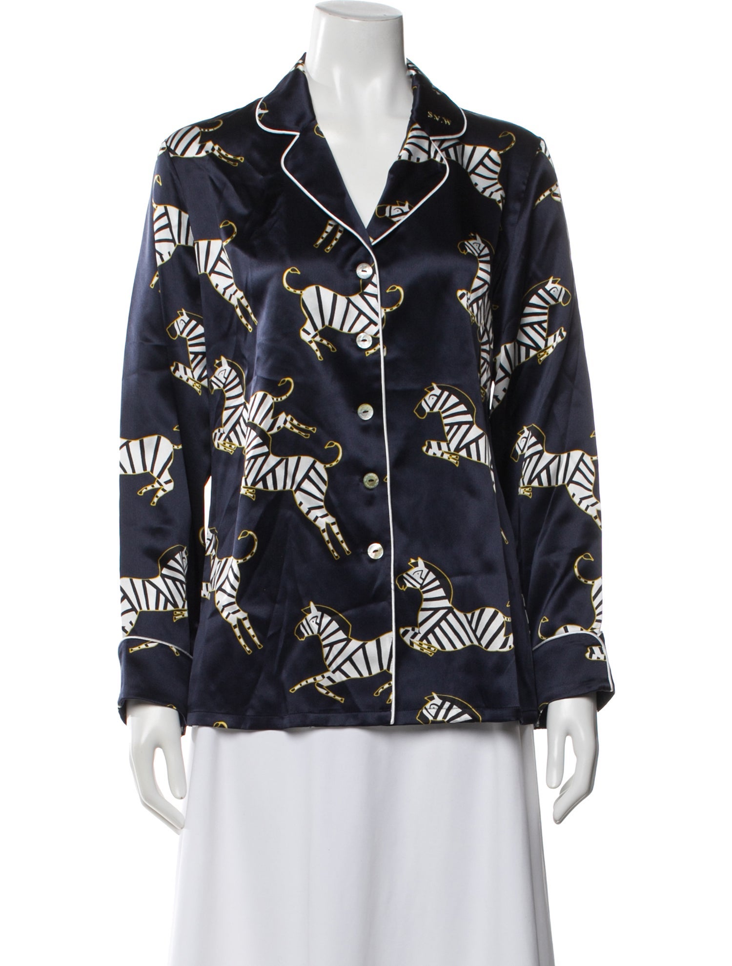 Olivia von Halle Silk Printed Pajamas w/ Tags