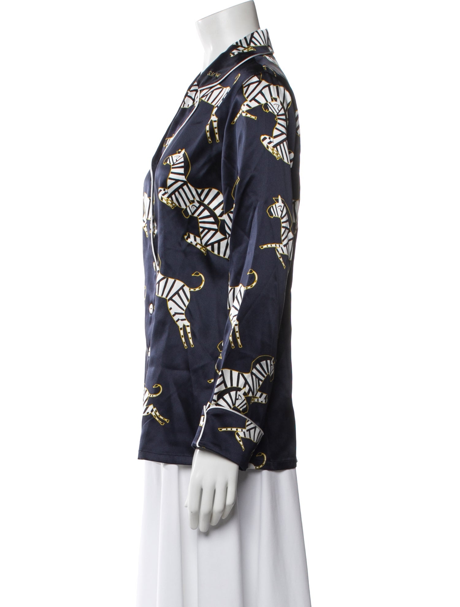 Olivia von Halle Silk Printed Pajamas w/ Tags