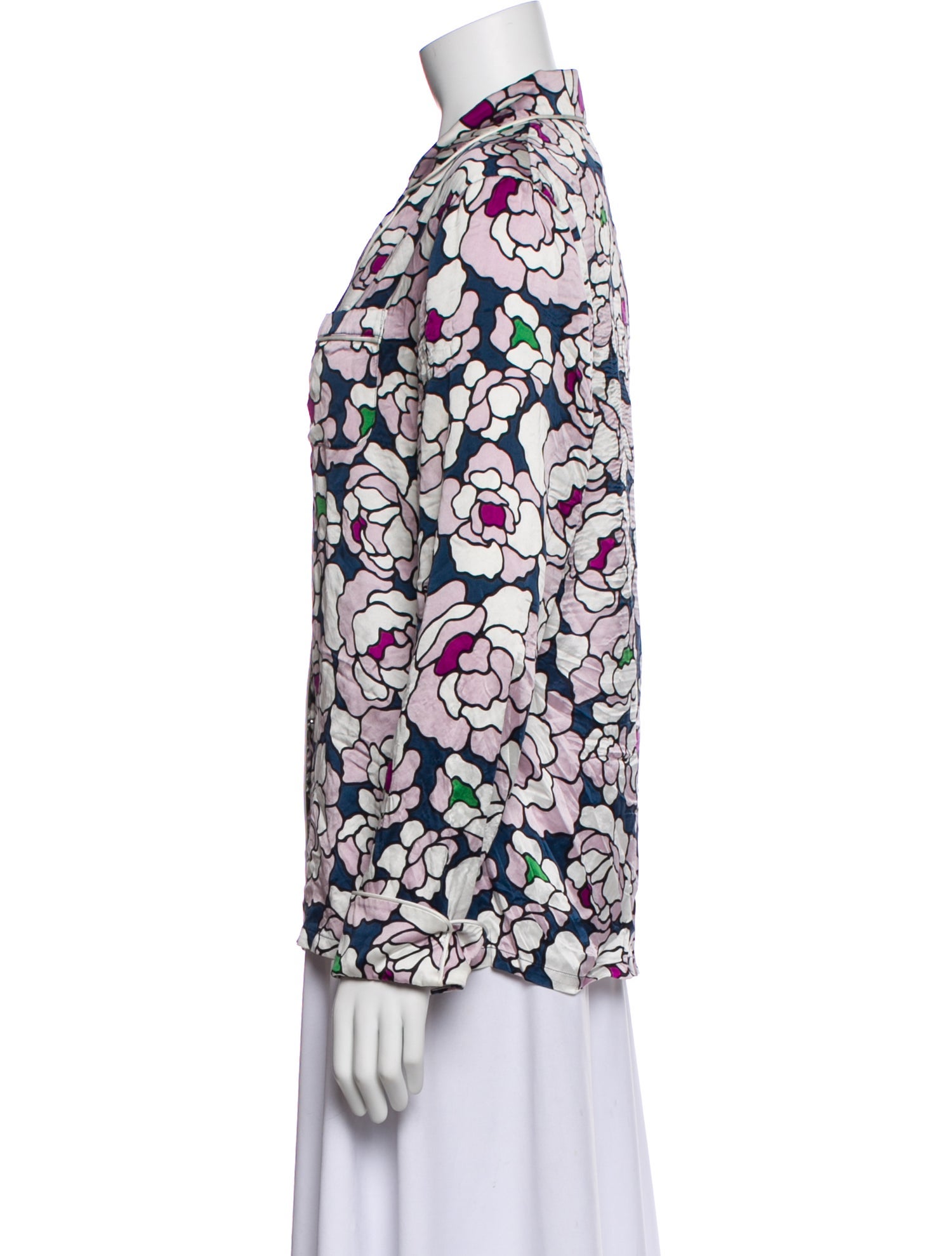 Olivia von Halle Silk Floral Print Pajamas