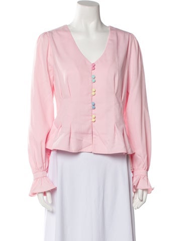 Olivia Rubin Tops V-Neck Long Sleeve Blouse US 6 | M