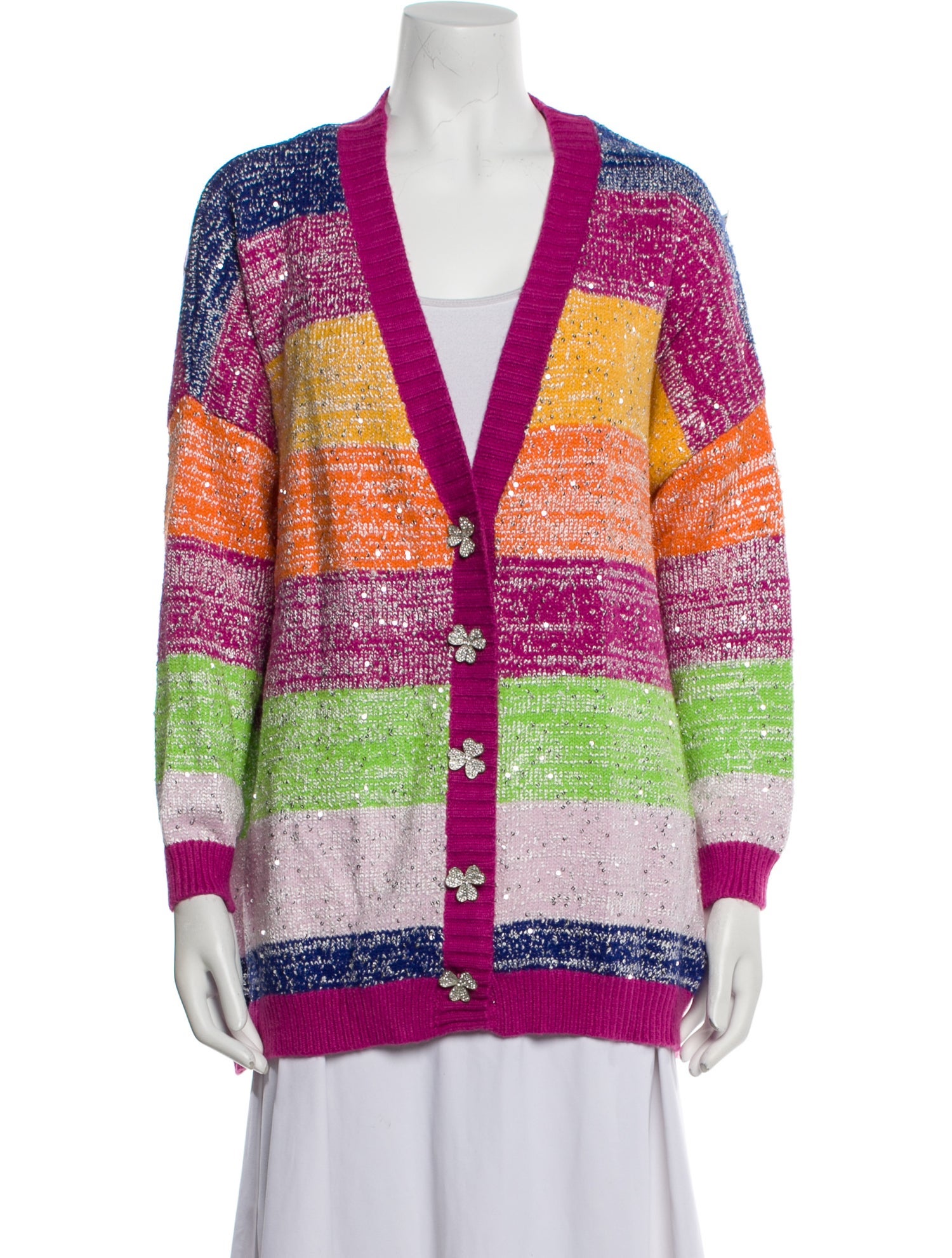 Olivia Rubin Striped V-Neck Sweater