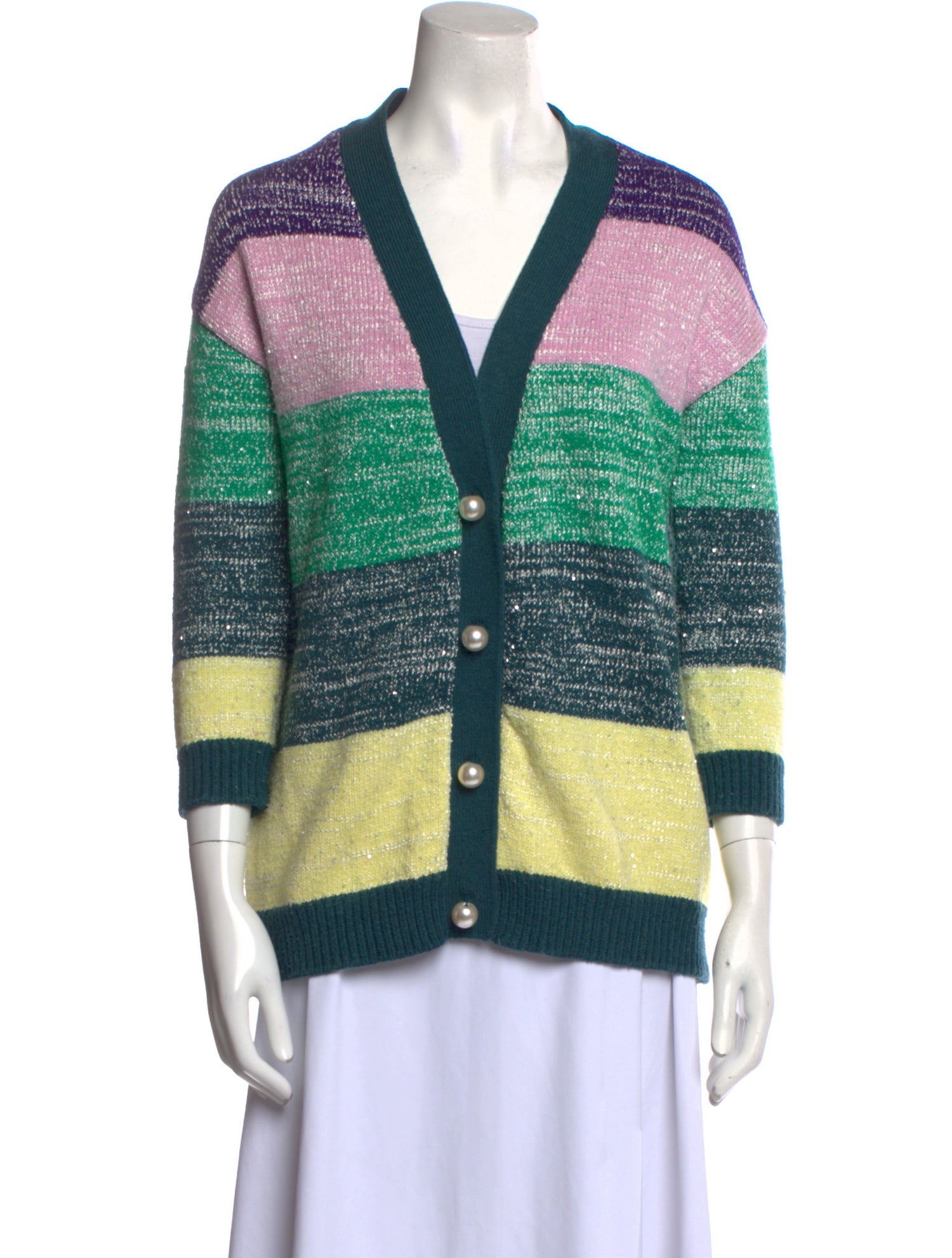 Olivia Rubin Striped V-Neck Sweater