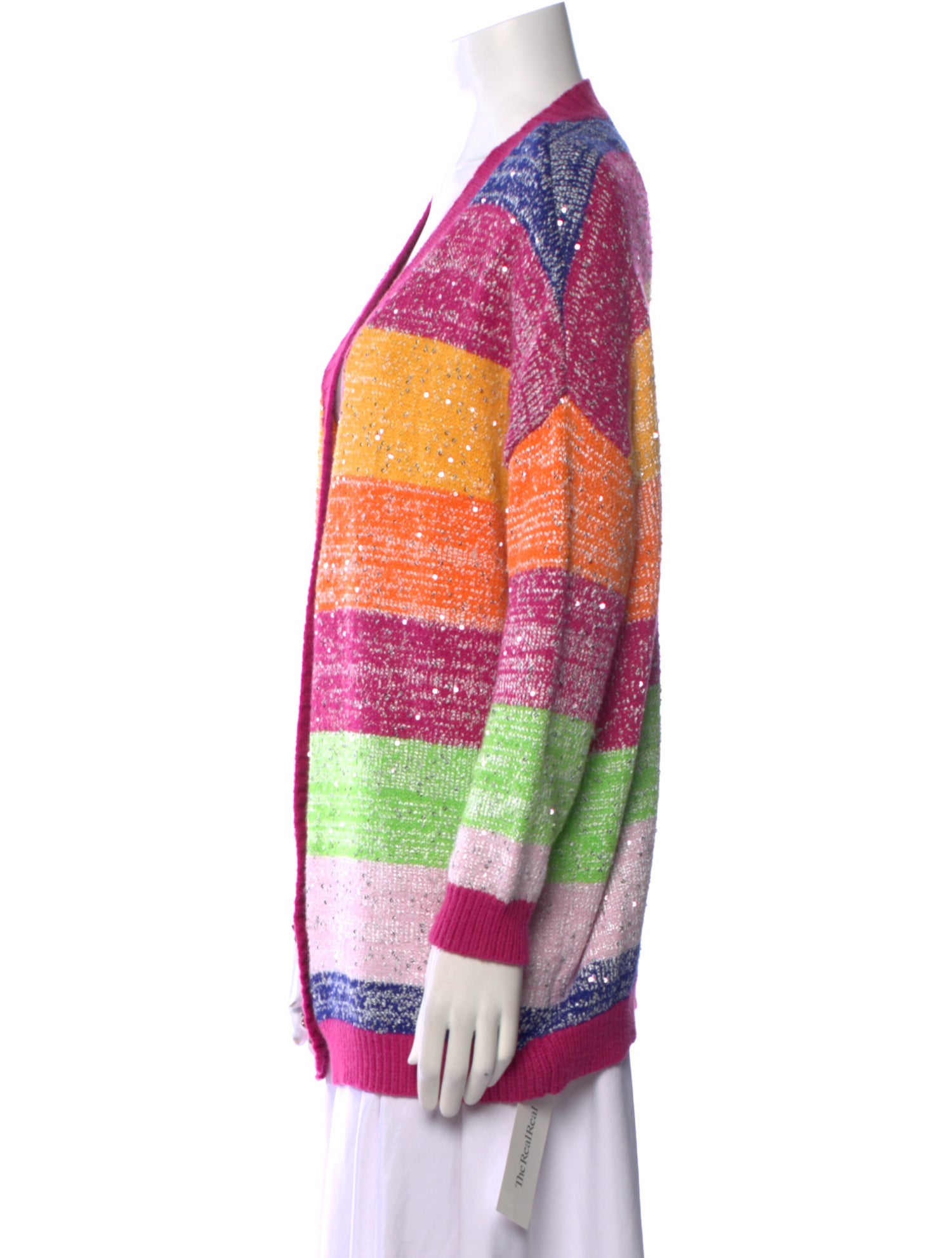 Olivia Rubin Striped Plunge Neckline Sweater