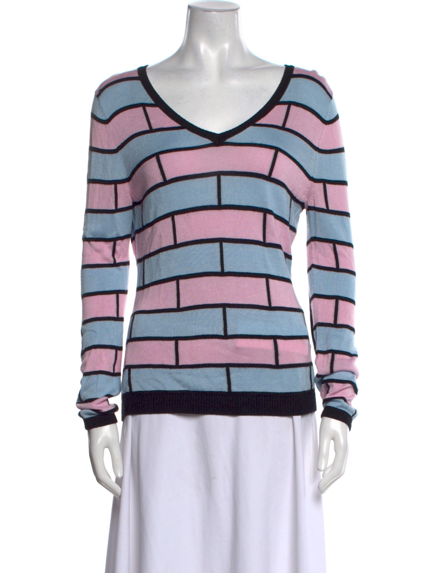 Olivia Rubin Striped V-Neck Top
