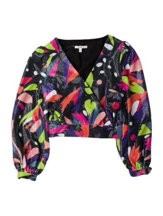 Olivia Rubin Printed Strapless Crop Top