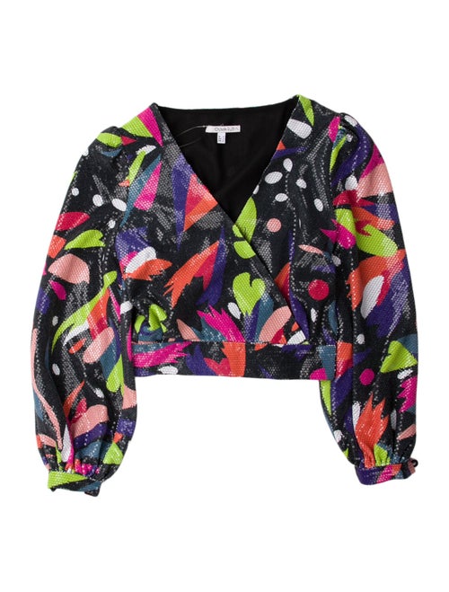 Olivia Rubin Printed Strapless Crop Top