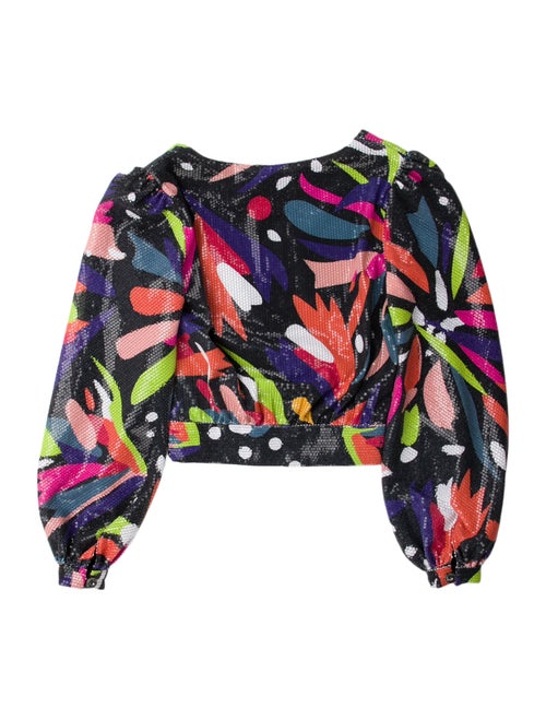 Olivia Rubin Printed Strapless Crop Top