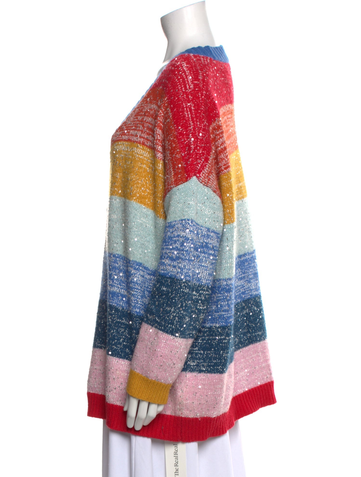 Olivia Rubin Striped V-Neck Sweater