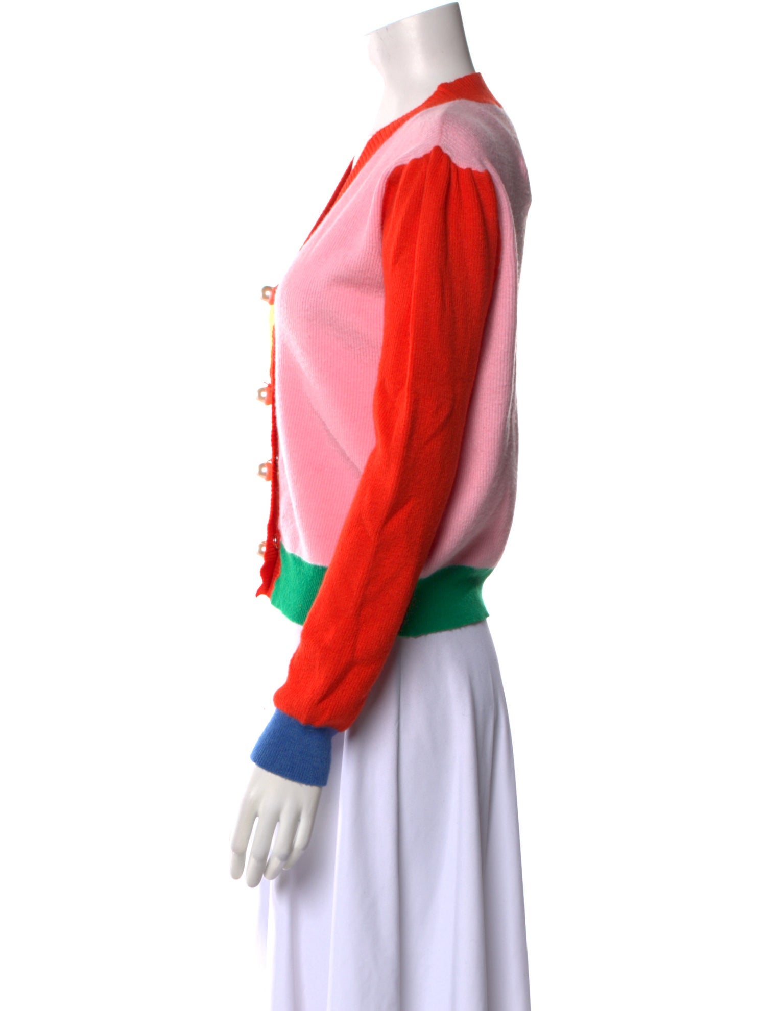 Olivia Rubin Colorblock Pattern V-Neck Sweater