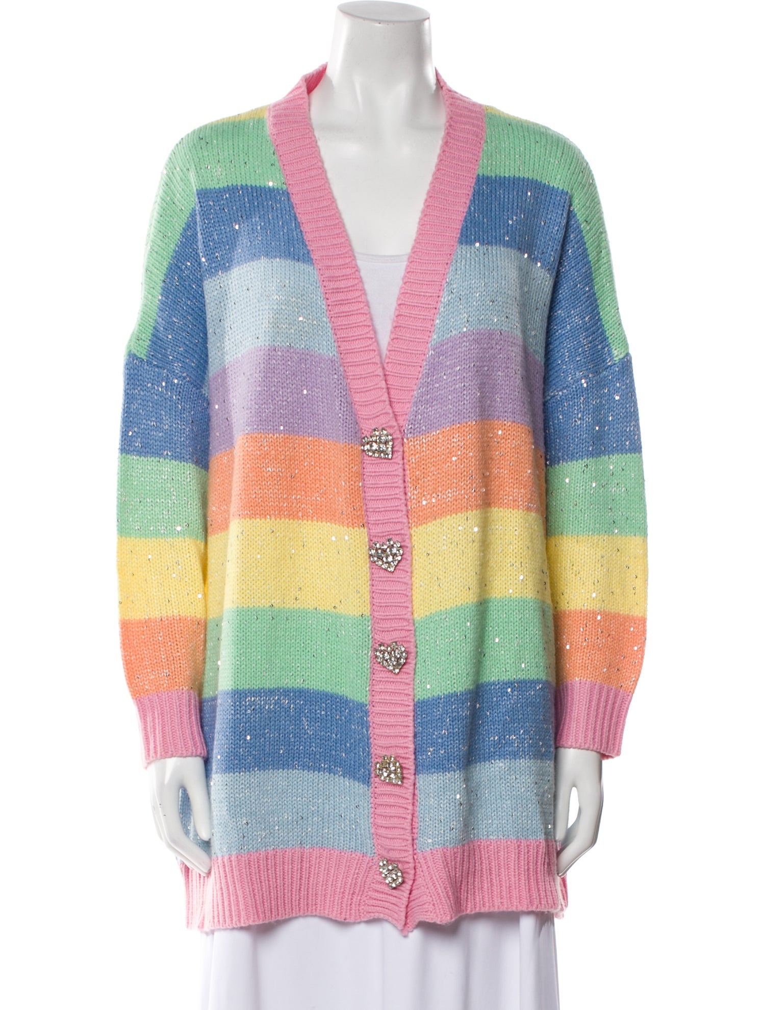 Olivia Rubin Striped V-Neck Sweater