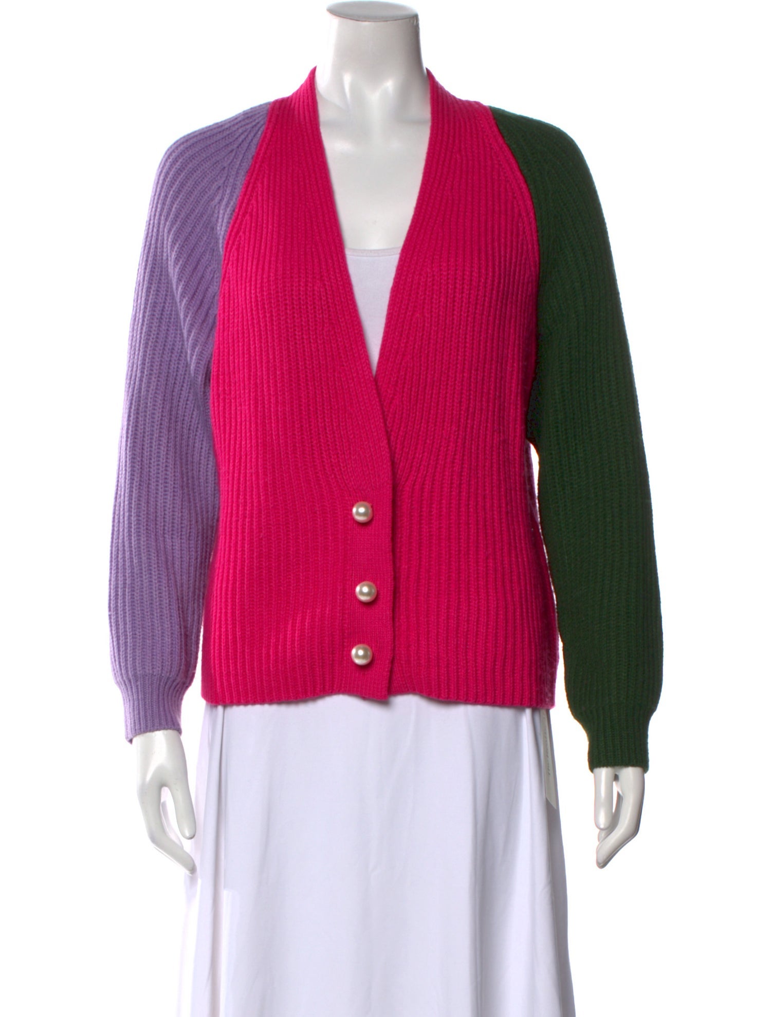 Olivia Rubin Colorblock Pattern V-Neck Blouse