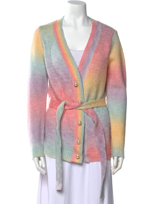 Olivia Rubin Tie-Dye Print V-Neck Sweater