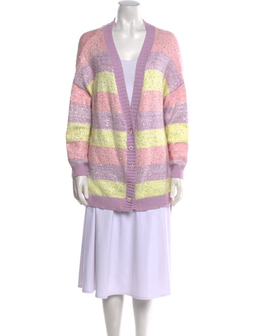 Olivia Rubin Striped Plunge Neckline Sweater